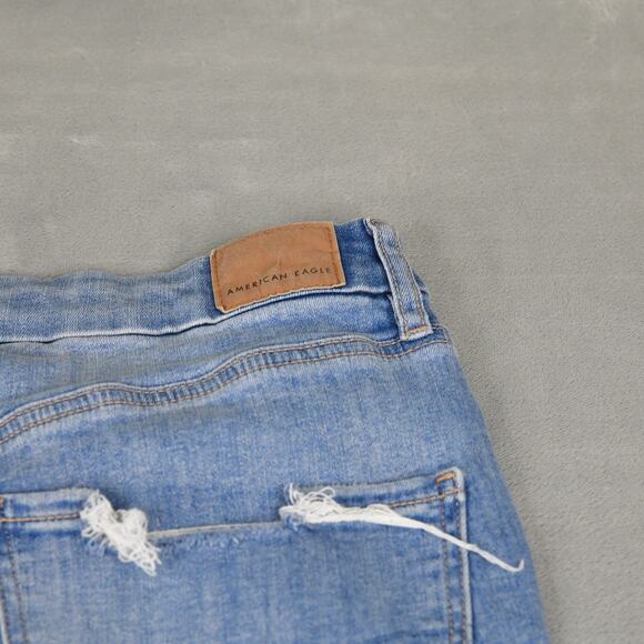 American Eagle Jeans Womens 12 Long (30x31) Curvy Super Hi-Rise Flare Distressed - Picture 8 of 11